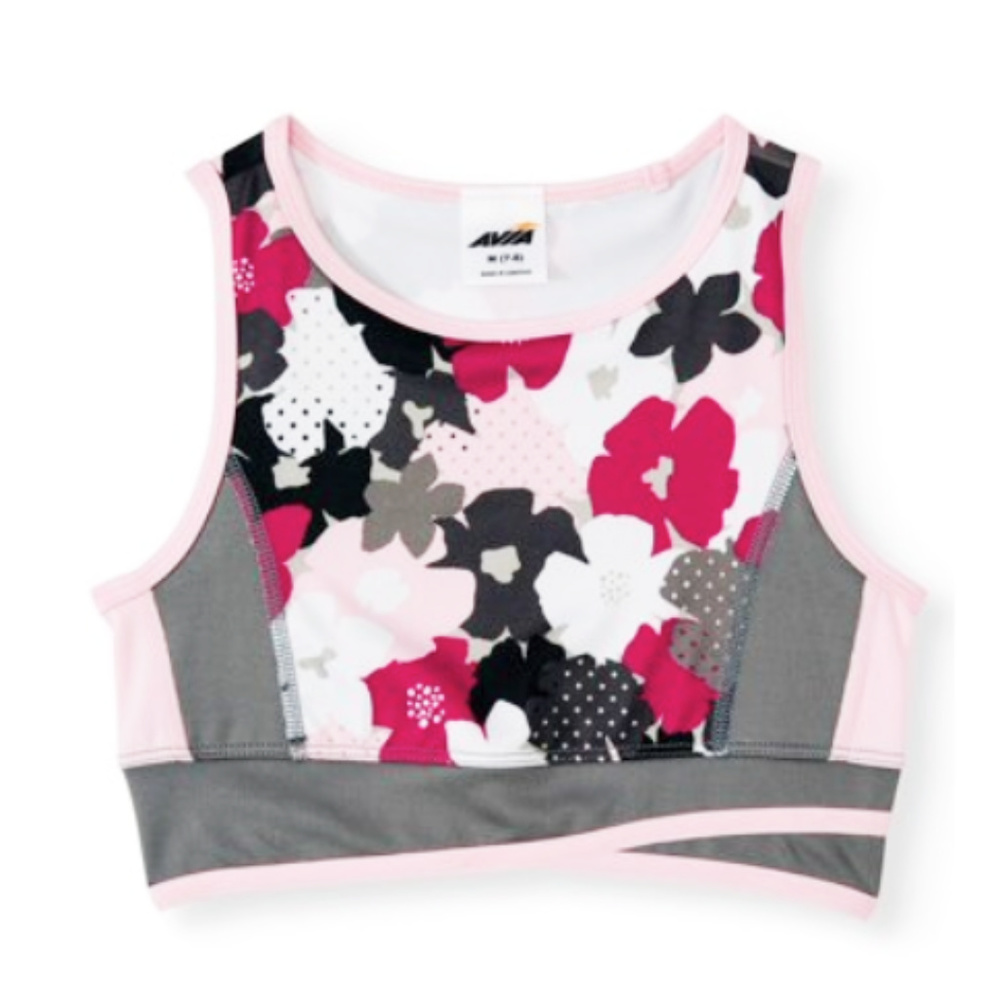 Avia sports bra girls new XXL (18) floral
